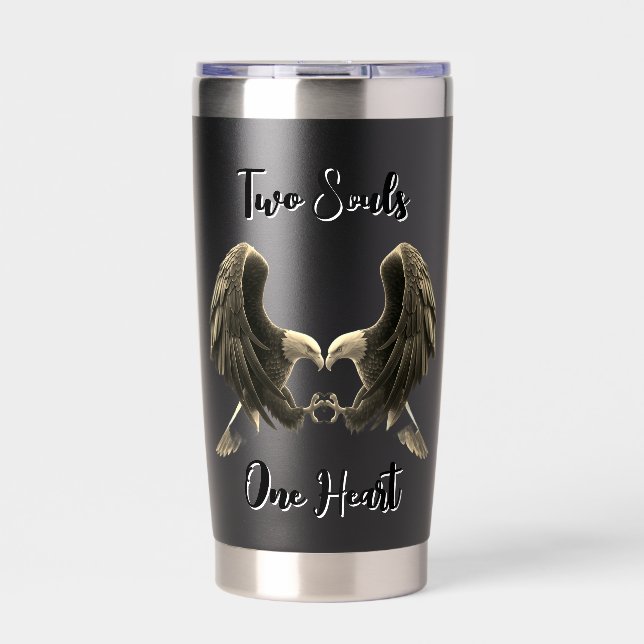 Insulated Tumbler Paper Cut Eagle Two Souls (Front)