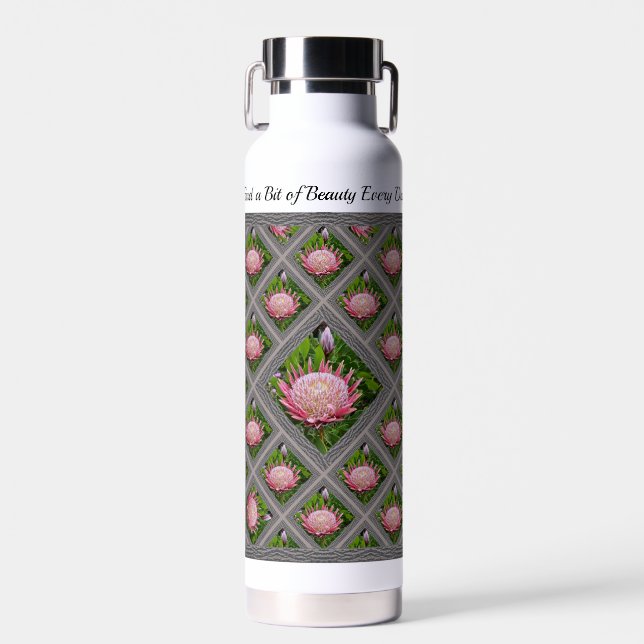 Insulated Water Bottle with Stunning Proteas (Front)