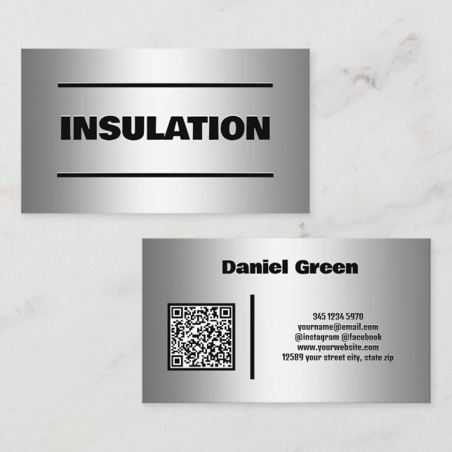 Insulation Services  Custom QR Business Card (Front/Back)