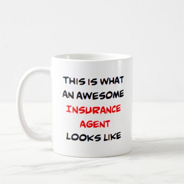 insurance agent, awesome coffee mug (Left)