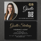 Insurance Agent Black Gold Photo QR Code