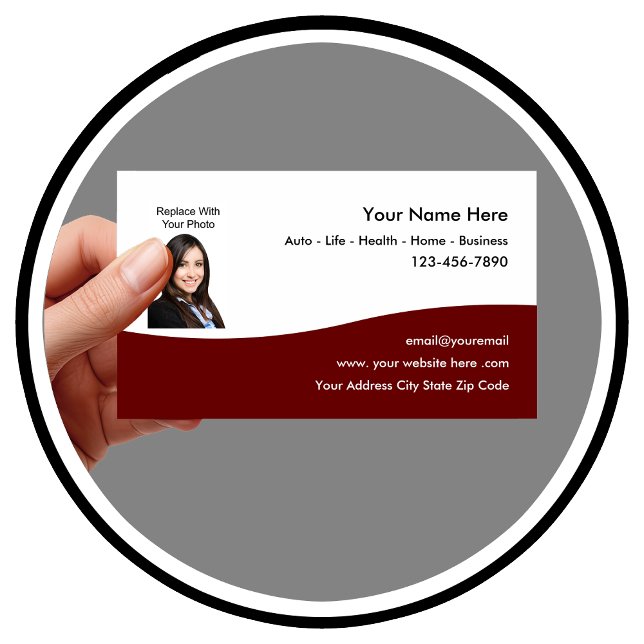 Insurance Agent Editable Photo Business Cards (Creator Uploaded)