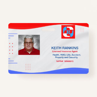Insurance Agent ID Card ID Badge