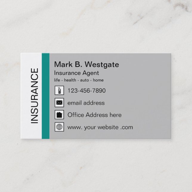 Insurance Agent Multi Line Rep Business Card (Front)