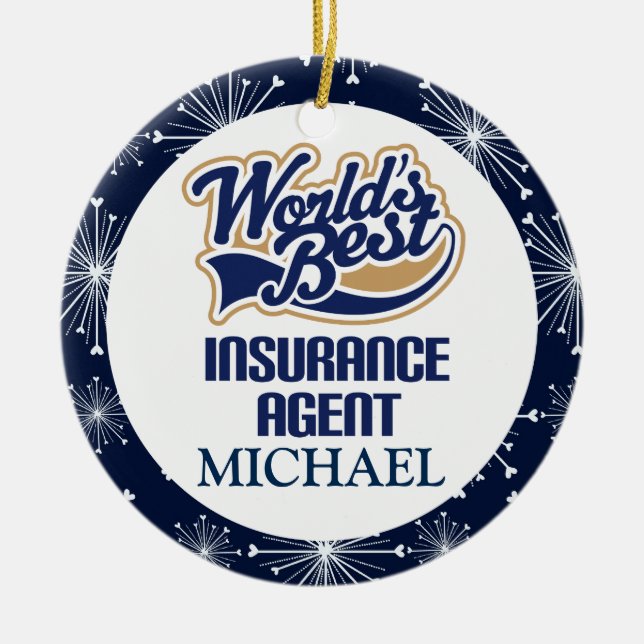 Insurance Agent Personalised Ornament (Front)