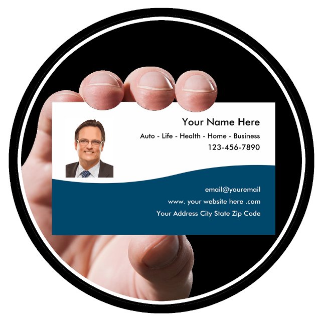 Insurance Agent Photo Business Cards (Creator Uploaded)