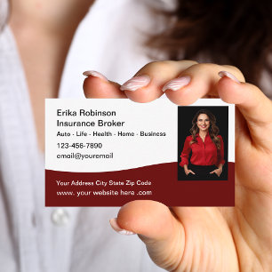 Insurance Agent Photo Business Cards Design
