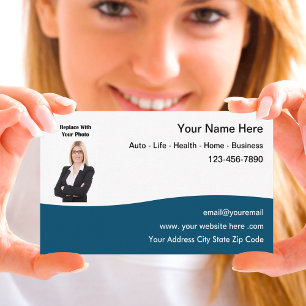 Insurance Agent Photo Business Cards Design
