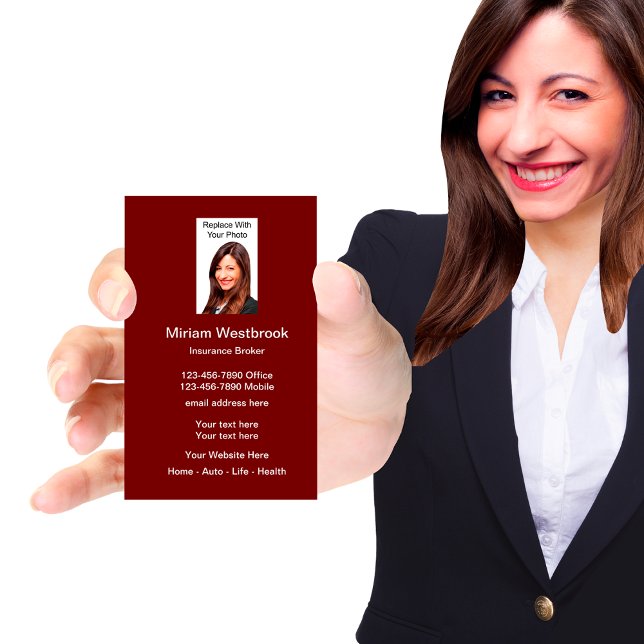 Insurance Agent Photo Template Business Cards  (Creator Uploaded)