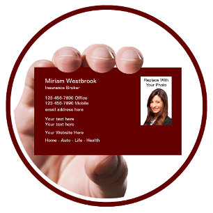 Insurance Agent Photo Template Business Cards