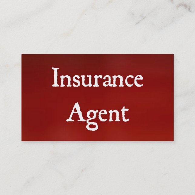 Insurance Agent Red Business Card (Front)
