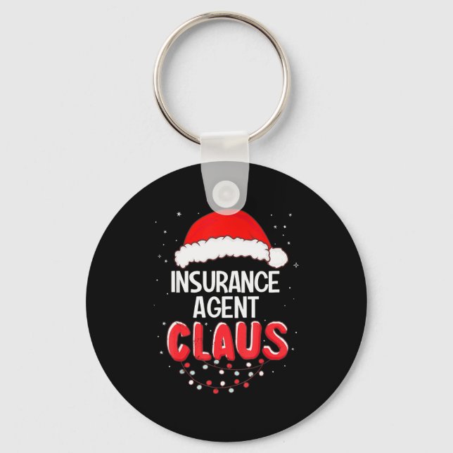 Insurance Agent Santa Claus Christmas Matching Cos Key Ring (Front)