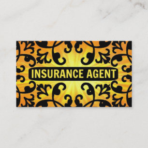Insurance Agent Sunshine Damask Business Card