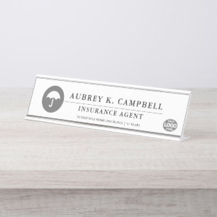 Insurance Agents + Underwriters Minimal Desk Name Plate