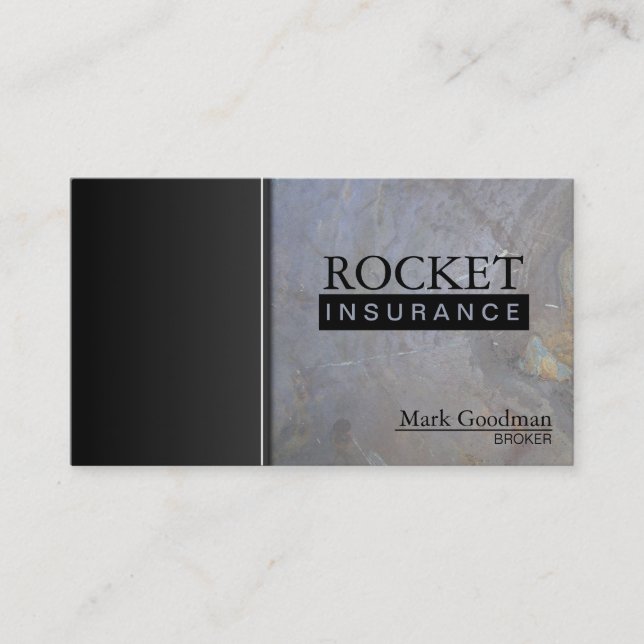 Insurance Broker Business Card - Rock Texture (Front)