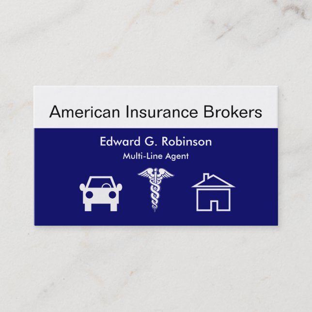Insurance Broker Business Cards (Front)
