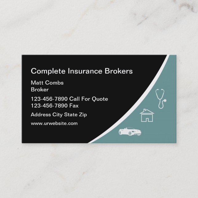 Insurance Broker Business Cards (Front)