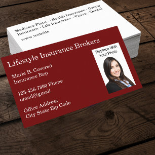 Insurance Broker Photo Business Cards