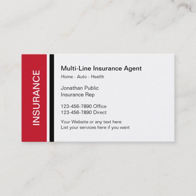 Insurance Business Cards (Front)