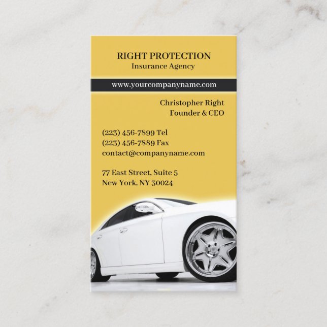 Insurance Car Dealer Business Card (Front)