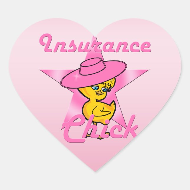 Insurance Chick #8 Heart Sticker (Front)
