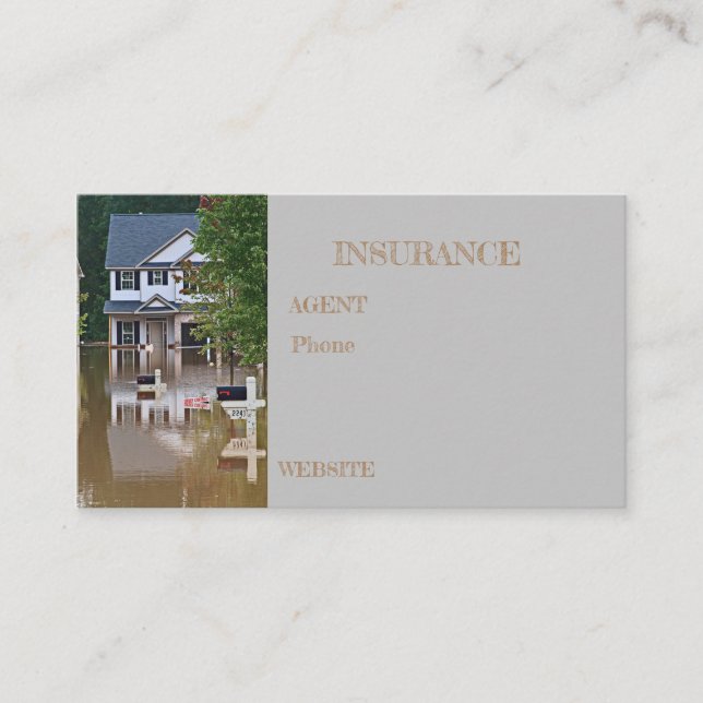 Insurance Flood Damage Business Card (Front)