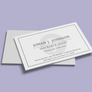 Insurance Industry Minimal Style BW Business Card