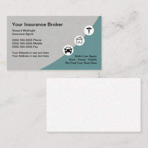Insurance Modern Broker Business Cards