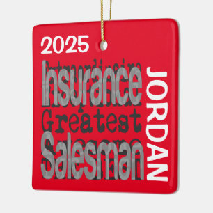 Insurance Salesman Extraordinaire CUSTOM Ceramic Ornament