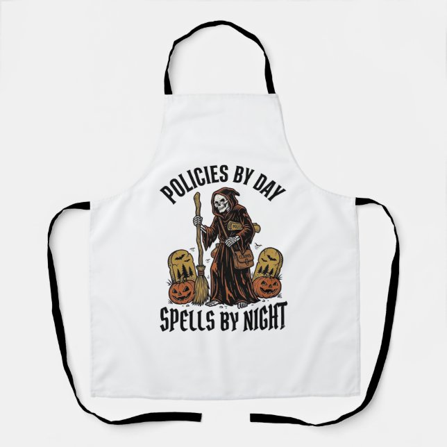 Insurance Witch Shirt Funny Halloween Agent Graphi Apron (Front)