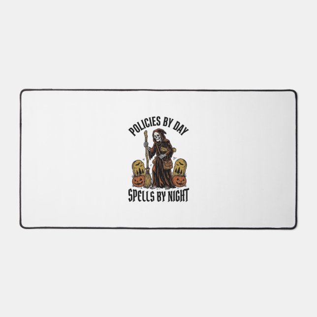 Insurance Witch Shirt Funny Halloween Agent Graphi Desk Mat (Front)