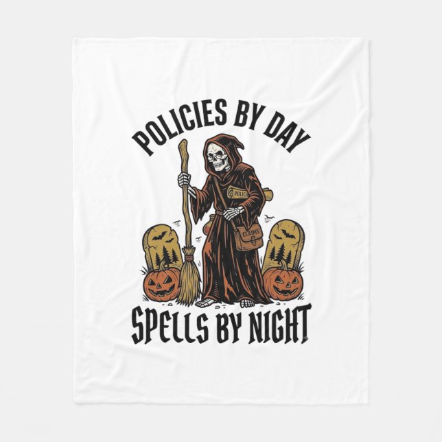 Insurance Witch Shirt Funny Halloween Agent Graphi Fleece Blanket (Front)