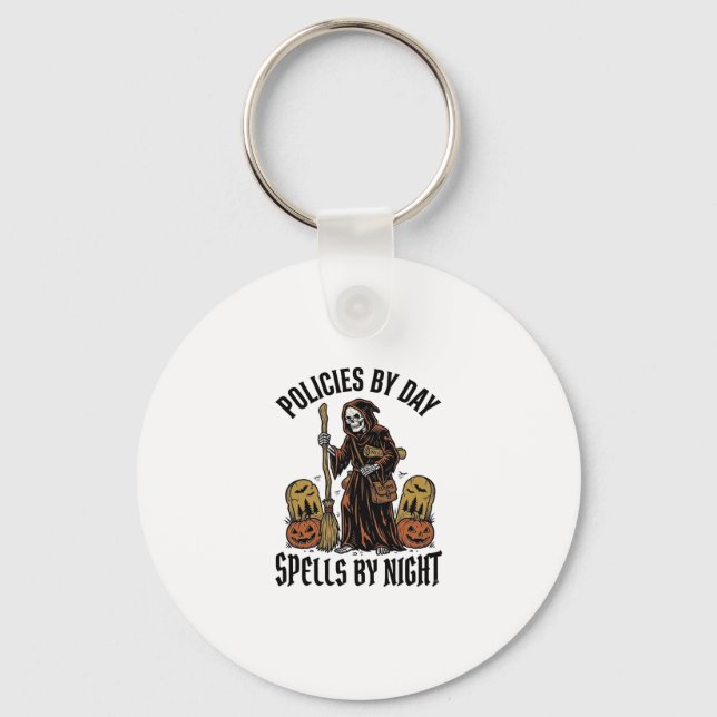 Insurance Witch Shirt Funny Halloween Agent Graphi Key Ring (Front)