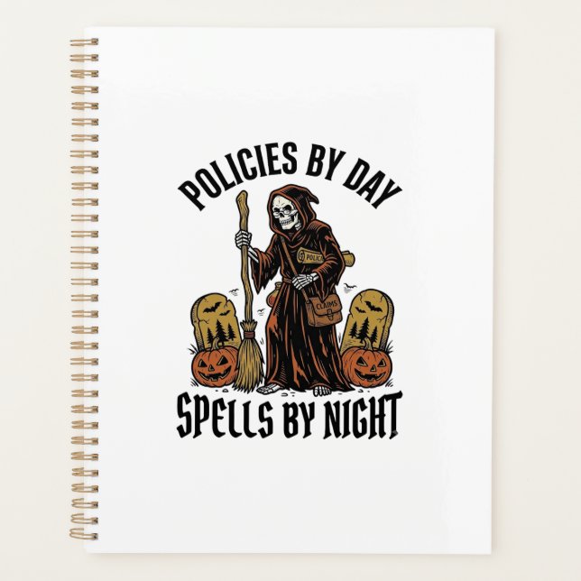 Insurance Witch Shirt Funny Halloween Agent Graphi Planner (Front)