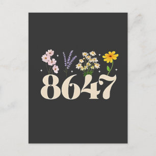 intage 8647, Anti Trump, Floral Feminist, Subtle  Announcement Postcard