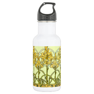 intage Alphonse Mucha Art Nouveau Lily Pattern 532 Ml Water Bottle