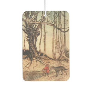 intage Arthur Rackham Red Riding Hood & Wolf Print Car Air Freshener