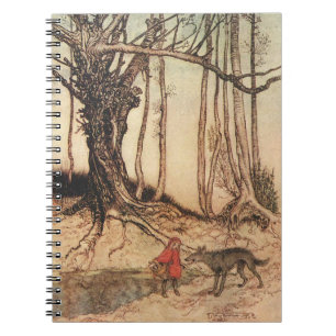 intage Arthur Rackham Red Riding Hood & Wolf Print Notebook
