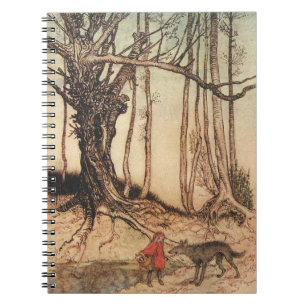 intage Arthur Rackham Red Riding Hood & Wolf Print Spiral Notebook