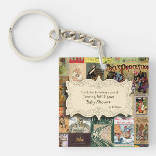 intage Books Bring A Book Baby Shower Thank You Key Ring