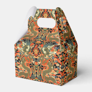 intage Chinese Dragon Textile Print Asian Art Favour Box