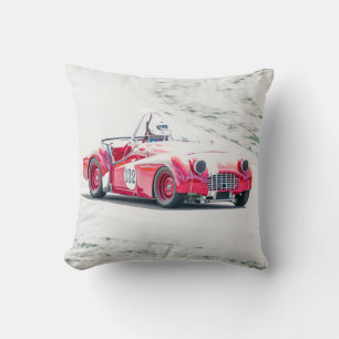 intage Sports Car Racing Cushion