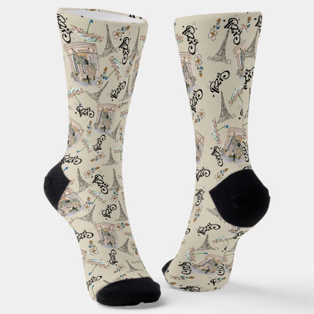 integral flowered printed from Paris Socks (Angled)