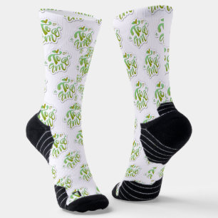 integral printing I love you in green Socks