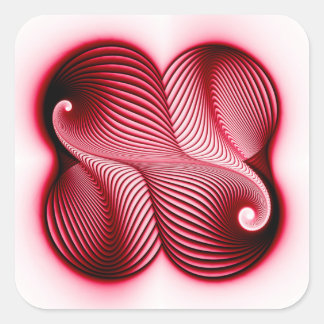Integral red shape square sticker