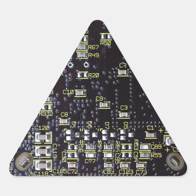 Integrated Circuit Board Gift Tag Triangle Sticker (Front)