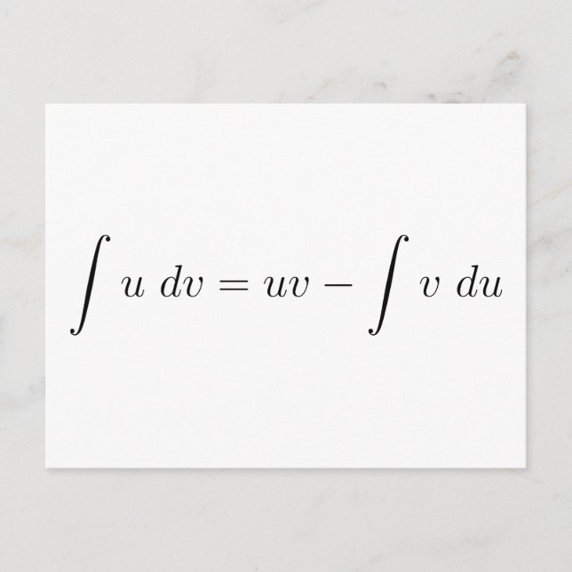 Integration by parts postcard (Front)