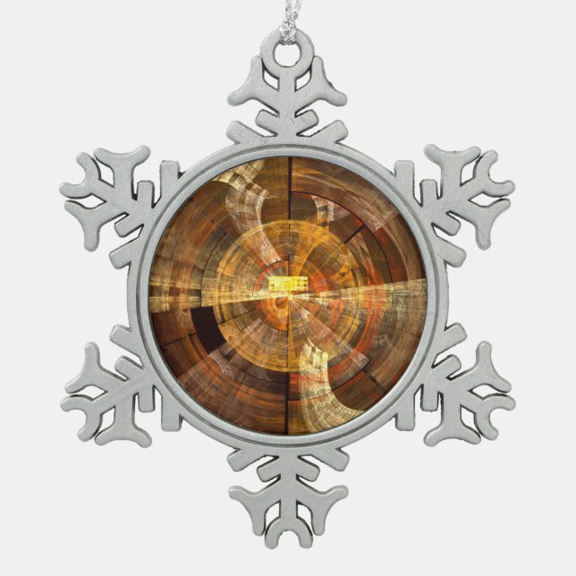 Integrity Abstract Art Snowflake Pewter Christmas Ornament (Front)