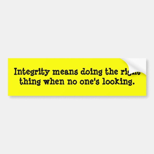 Integrity Bumper Sticker (Front)