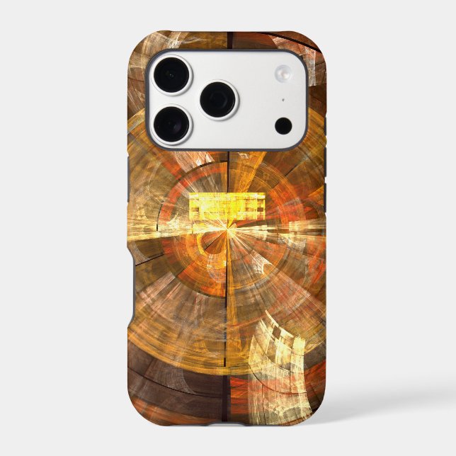 Integrity Radial Abstract Art in Warm Gold Tones (Back)